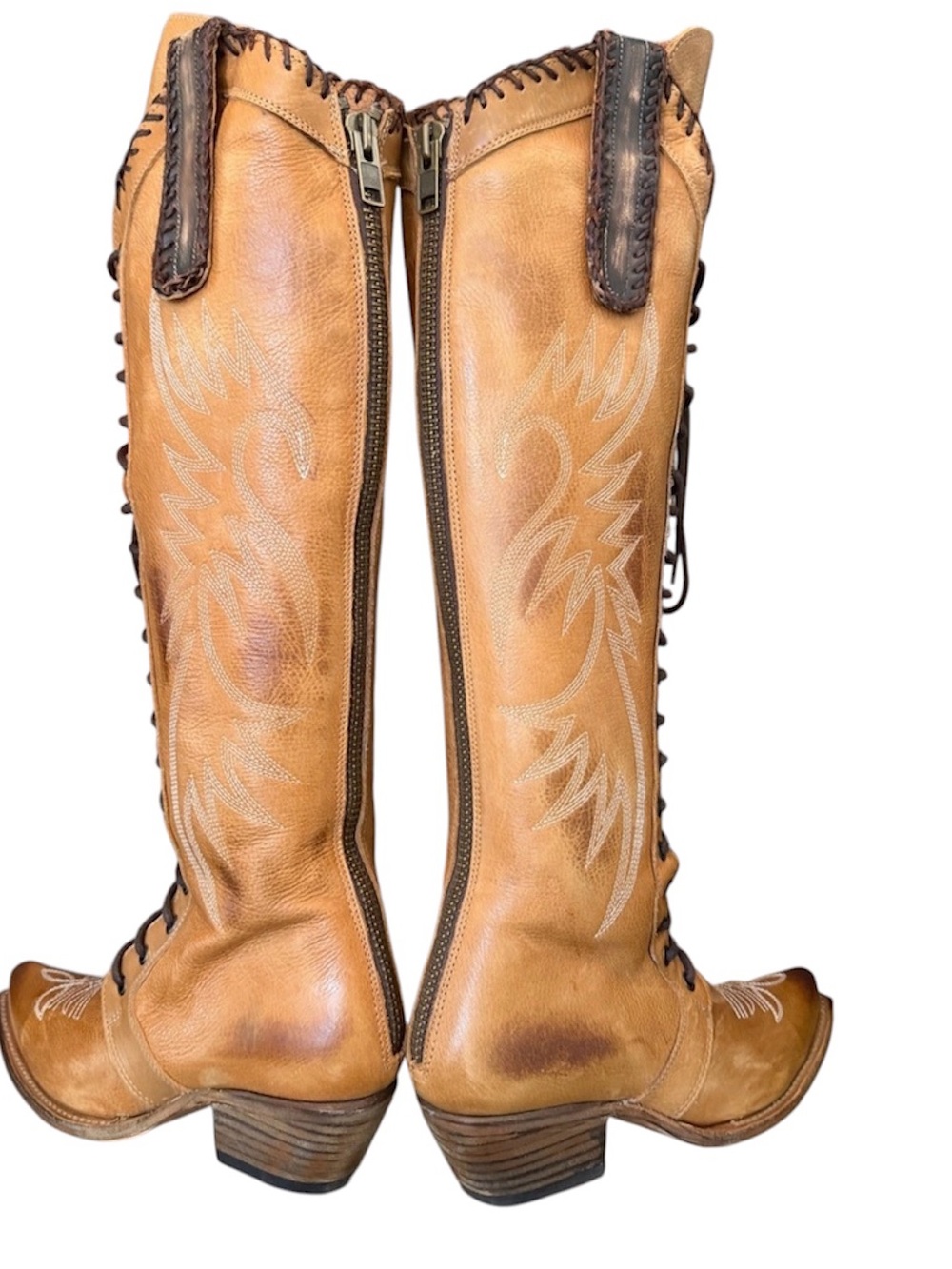 Freebird Wilder - Tall Tan Leather Lace-Up Western Boots, Never Worn, Size 7. - Picture 6 of 7
